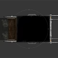 Vintage Old Fashioned Carriage With Wooden Panels Black Roof And Spoked Wheels On Reflective Surface