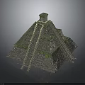 Mayan Pyramid Ancient Stone Structure With Stepped Sides Temple On Top And Greenery