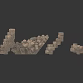 Scenic Natural Landscape Featuring Rustic Gray Stone Wall with Irregular Blocks