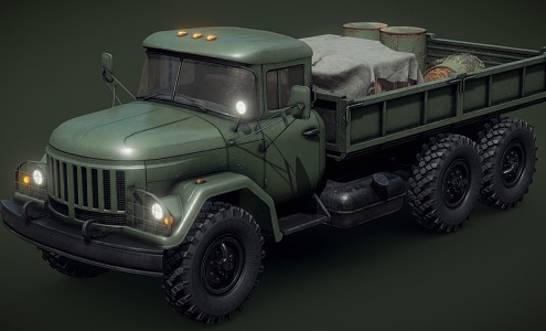 Retro Supply Vehicle Soviet Army Supply Vehicle Military Vehicle 3d model