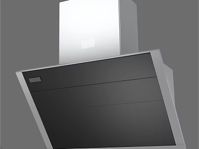 Efficient Modern Stainless Steel Kitchen Range Hood With Black Panel Design 3d model