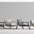 Modern Leisure Chairs In Various Neutral Tones With Wooden Frames And Fabric Seats