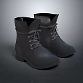 Classic Black Ankle Boots With Lace Up Front And Leather Construction For Daily Use