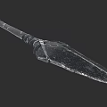 Black Silver Spear Weapon With Long Handle Sharp Metal Spearhead
