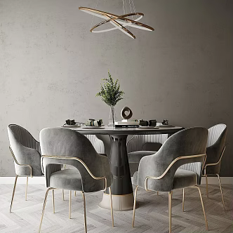 Modern Dining Table and Chair 3d model