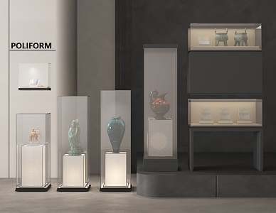 Modern Display Cabinet Booth Museum Display Cabinet 3d model