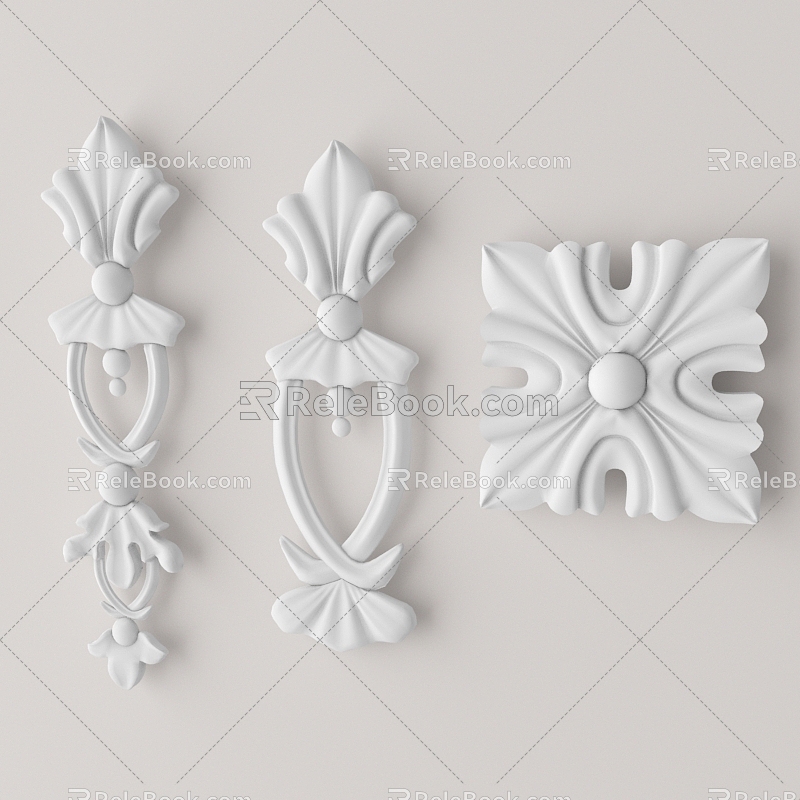 European-style carved 3d model