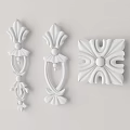 Ornate White Carvings With Various Floral And Leaf Patterns For Interior Decor Elements 3d model
