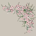 Elegant Wall Decor With Pink Flowers and Green Leaves for Home Wall