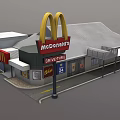 Modern McDonald's Restaurant Building Exterior Featuring Coca Cola Signage And Drive Thru Lane