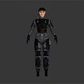 3D Human Character in Tactical Combat Armor with Military Style Gear and Suit