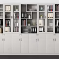 Modern Interior Bookcase With Multiple Compartments Books File Folders And Decorative Items