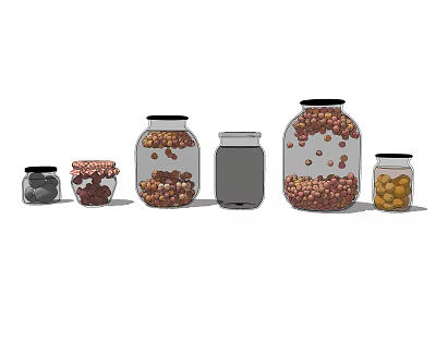 Ceramic Vessels With Lids In Various Sizes For Kitchen Storage And 3d model