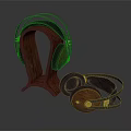 Premium Over Ear Headphones With Natural Wooden Stand And Electronic Design
