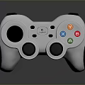 White Game Controller With Black Joysticks And Colored Action Buttons