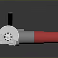 Industrial Electric Motor With Red Body Gray Middle Section White Top Cover And Ventilation Slots