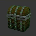 Vintage Wooden Chest Design With Wooden Planks Metal Straps Clasp And Rivets