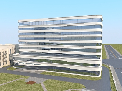 Office Building Apartment Complex Building Hospital Canopy 3d model