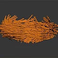 Vibrant Orange Thin Strips Pile With Intricate Texture And Shiny Surface 3d model
