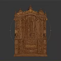 Traditional Wooden Decorative Cabinet With Intricate Carved Details And Elaborate Design