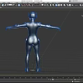 Game Movie Character In Black Tight Armor With Helmet Extended Arms Sci Fi