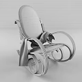 Cozy Leisure Rocking Chair With Wooden Frame Patterned Fabric And Armrest Blanket