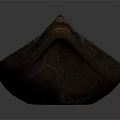 Traditional Dark Brown Wooden Decorative Ornament Set With Boat Shaped Carved Details