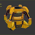 Yellow Black Mechanical Device With Futuristic Sci Fi Design And Complex Robotic Structure 3d model