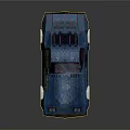Blue Car 3D Model With Front Mounted Cannon And Detailed Design