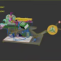 Industrial Material Handling Machine With Yellow Reel Mechanism And Control Panel On Workbench