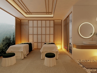 Japanese style SPA beauty room 3d model