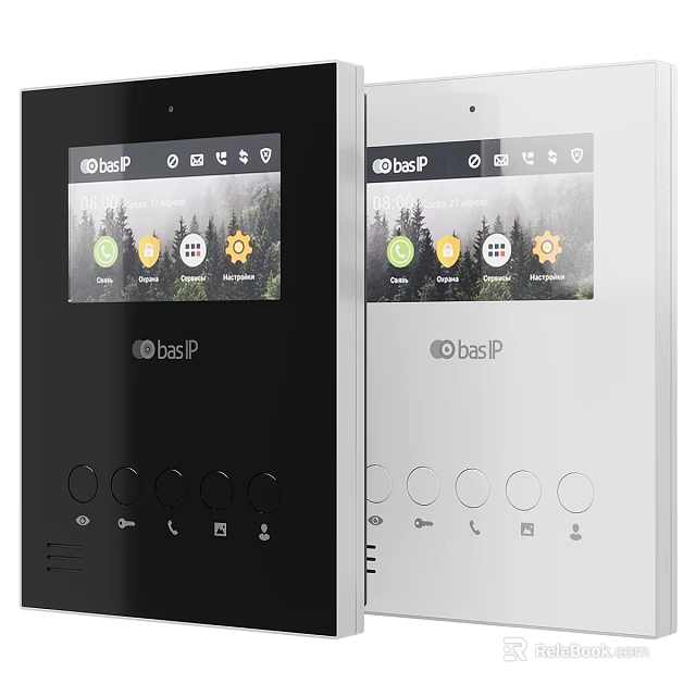 BasP Switch Panel With Display Screen Icons And Buttons In Black And White 3d model 