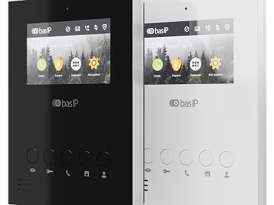BasP Switch Panel With Display Screen Icons And Buttons In Black And White 3d model