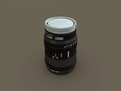 Sony Black Camera Lens With F1.8-2.8 Aperture And Lens Cap For Digital Photography 3d model