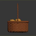 Fresh yellow apples in an orange woven basket filled with ripe fruits
