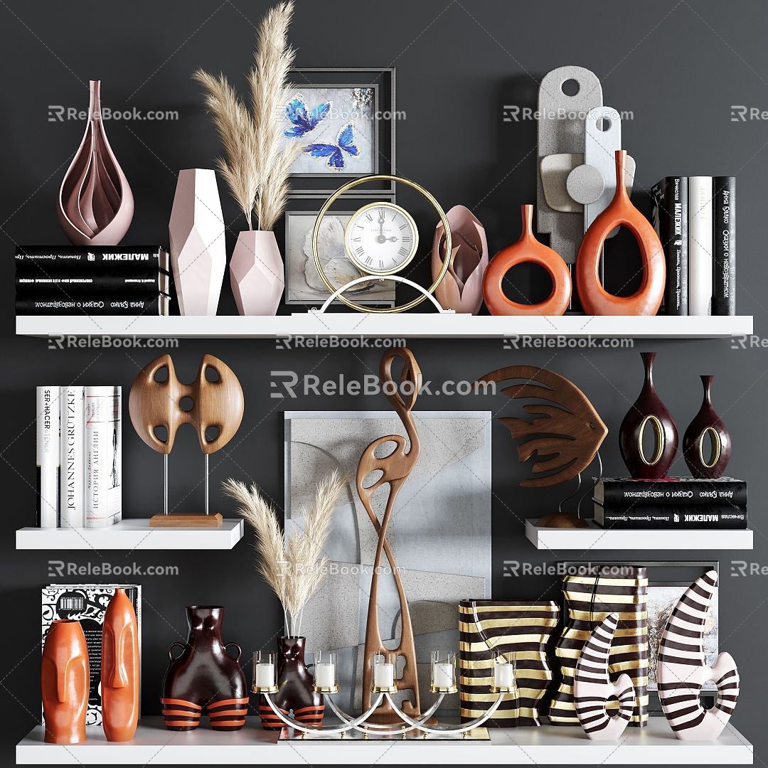 Modern Cabinet Decorative Ornament Combination 3d model