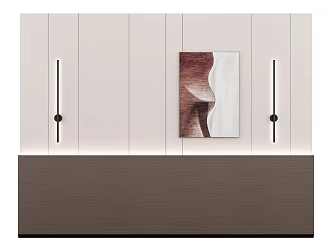 Modern background wall bedside background wall 3d model