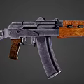 Classic Rifle With Wooden Stock Grip Metal Body And Black Magazine Design