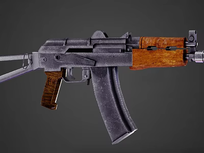 Classic Rifle With Wooden Stock Grip Metal Body And Black Magazine Design 3d model