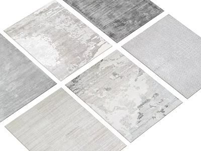 Stylish Square Rugs Collection with Modern Gray Designs and Textures for Home Decor 3d model