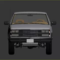 Silver Extended Cab Pickup Truck With Shiny Surface On Black Background