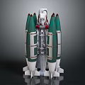 Green And White Military Missile With Symmetrical Warhead Structure And Launch System Design