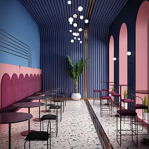 Nordic Restaurant Internet Red Restaurant 3d model