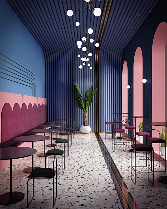 Nordic Restaurant Internet Red Restaurant 3d model