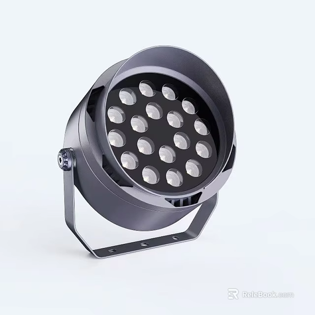 Outdoor LED Flood Light With Multiple Bulbs Metal Housing And Sturdy Mounting Bracket 3d model 