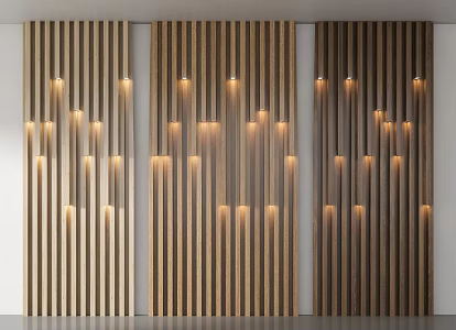 Modern background wall modeling wall panel veneer wood veneer aluminum square background 3d model