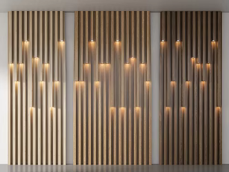 Modern background wall modeling wall panel veneer wood veneer aluminum square background 3d model