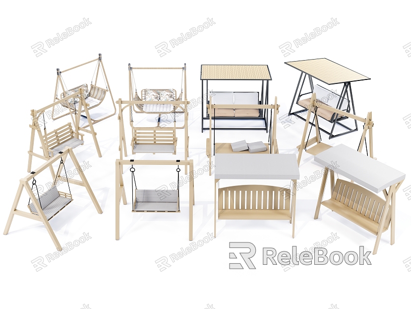 Modern Qiqiu Chair Solid Wood Swing Chair model