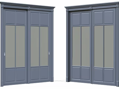 Gate zinc alloy home villa gate courtyard anti-theft rural village self-built house entrance copper door double door sliding door 3d model