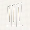 Modern Linear Wall Light With Three Cylindrical LED Tubes And Metal Support Frame 3d model